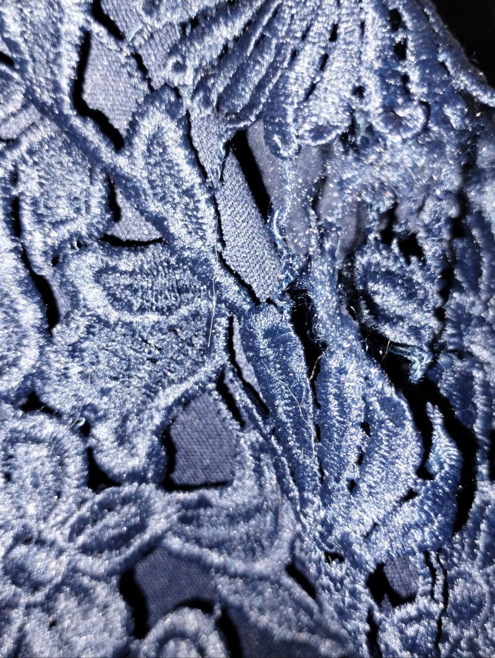 Lulus Dress Navy Blue Lace Crochet Overlay S/L sz 12 - Picture 10 of 17